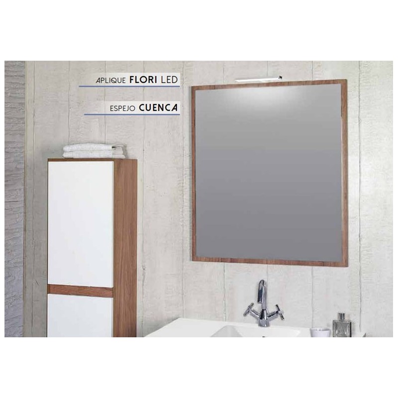 Móvel de casa de banho flutuante com lavatório e espelho cinzento ALMERIA 